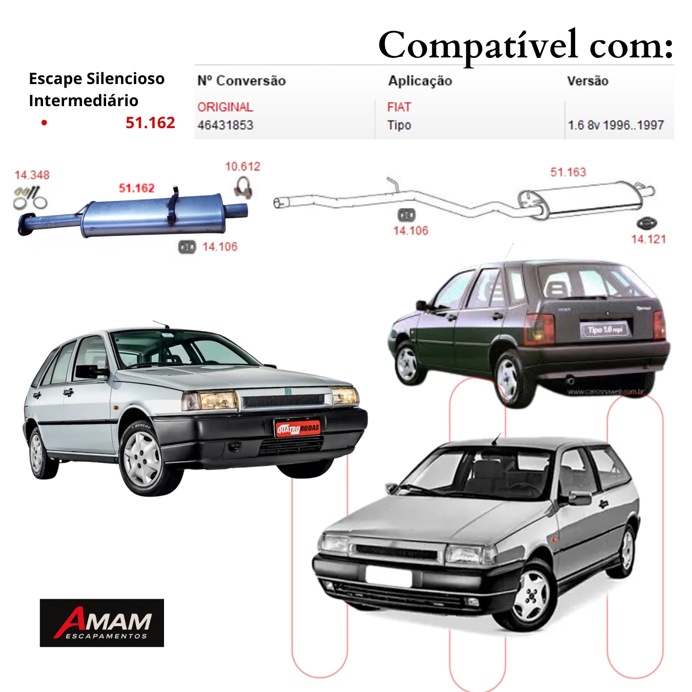Escapamento Silencioso Intermediario Fiat...