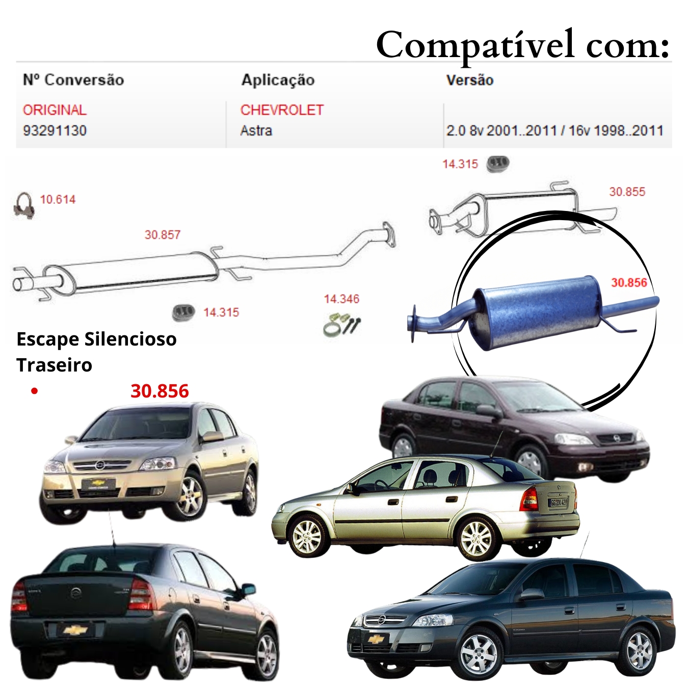 Silencioso Escapamento Traseiro Chevrolet...