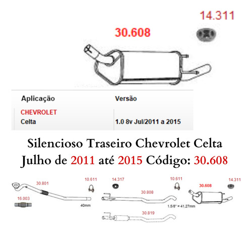 Silencioso Escapamento Traseiro Chevrolet...