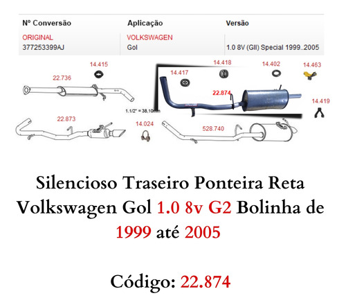 Silencioso Escapamento Traseiro Volkswage...